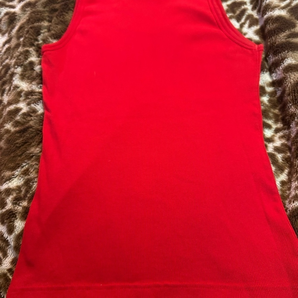 Red Sleeveless Women’s Top with Rhinestone Accents - Picture 4 of 5